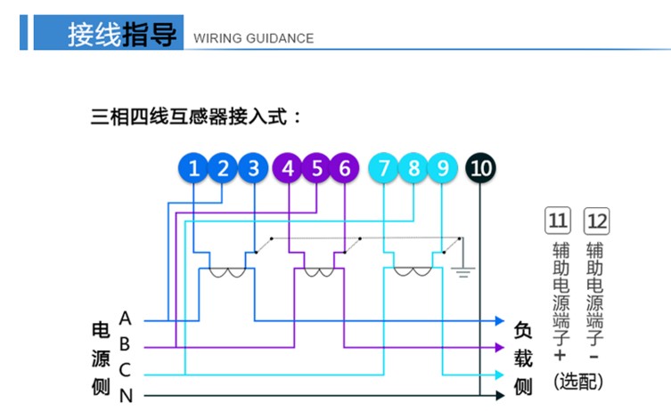 深圳航天泰瑞捷DTZ876电流超过100A加互感器是怎么接线的？