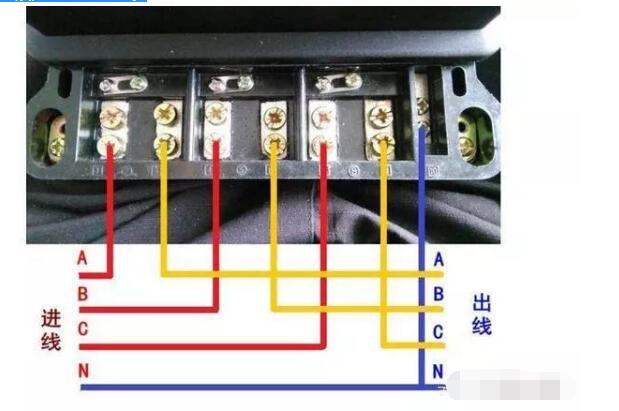 三相电表接线图6个孔